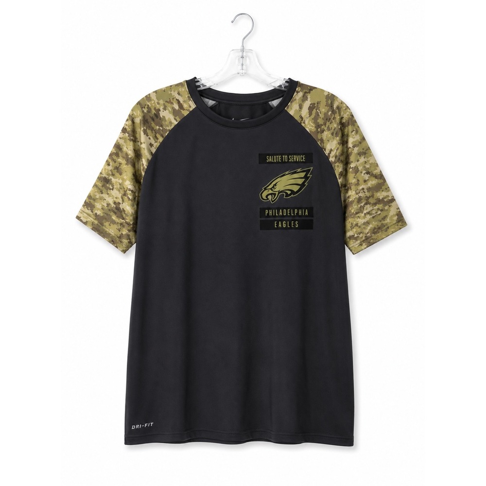 Nike NFL Philadelphia Eagles Salute to Service Dri-FIT Camo TShirt Mens XL Black